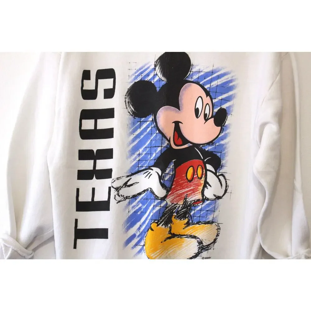 Vintage Walt Disney Mickey Mouse Texas Sweatshirt Large